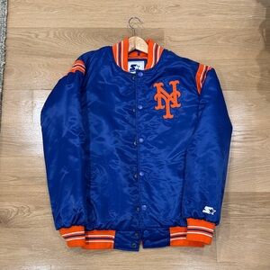STARTER Blue and Orange Bomber Jacket